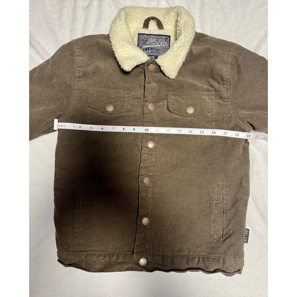 Trademark Brooklyn Cloth Brown Corduroy‎ Sherpa Jacket Size 14/16